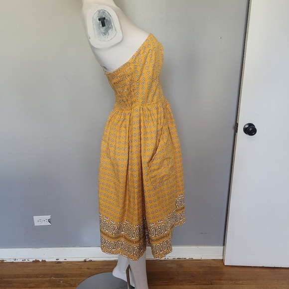 Anthropologie Girls From Savoy Bandana Print Strapless Dress, VGUC, Size 6 - Picture 3 of 9